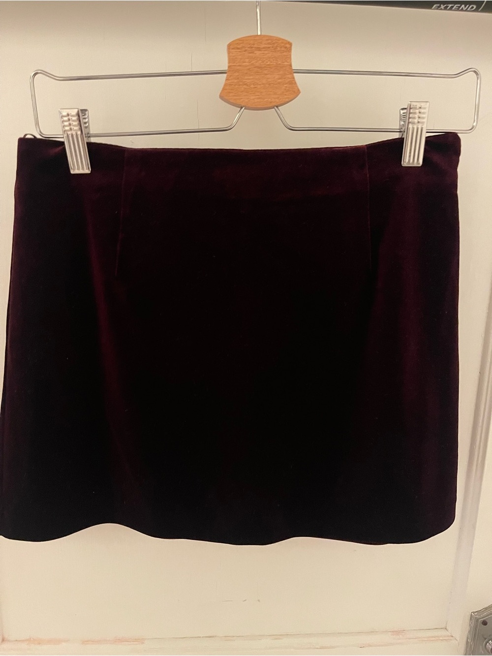 Steve Madden Velvet Mini Skirt in Deep Burgundy